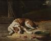 Alfred de Dreux   1810-1860   Chien endormi devant une écuelle