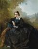 Alfred de Dreux  1810-1860    Jeune femme en noir songeuse