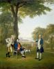 Arthur Devis    Arthur Holdsworth conversing with Thomas Taylor and captain Stancombe by the river Dart     1712-1787