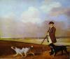 George Stubbs    Sir John Nelthorpe 6th baronet out shooting with his dogs in Barton field Lincolnshire 1776   Les ancêtres du pointer