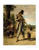 Gustave Courbet  1819-1877   L'aumone d'un mendiant accompagné d'un pauvre barbet crotté