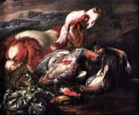 Jan fyt nature morte de chasse aux chiens et aux oiseaux