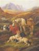 John Gifford white pony with sporting dogs and dead game in a landscape