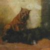 Maud Earl terriers in a barn