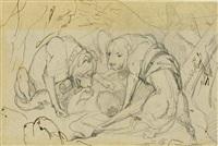 Sir edwin henry landseer alpine mastiffs reanimating a distressed traveller study