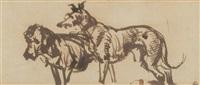 Sir edwin henry landseer studies of a deerhound and a retriever