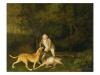 Georges Stubbs freeman the earl of clarendon s gamekeeper with a dying doe and hound 1800